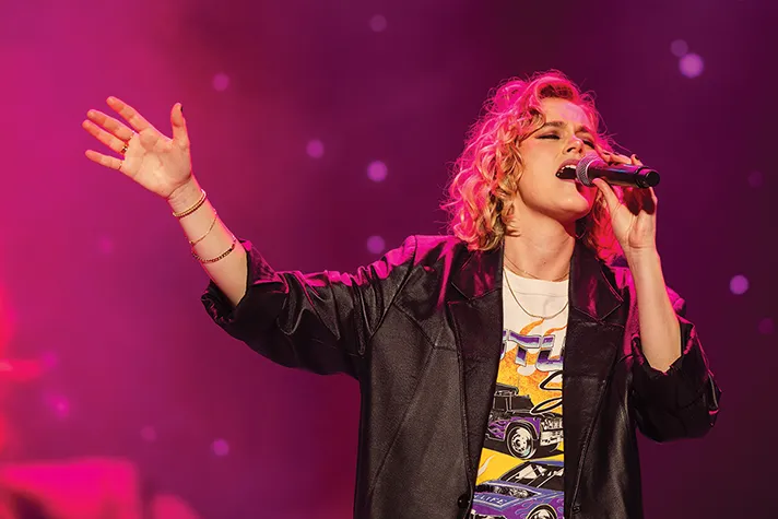 Taya with Pink Background