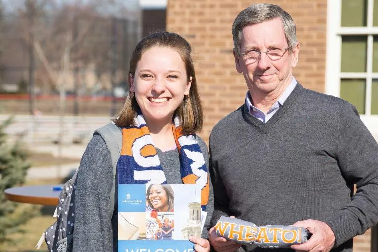 Wheaton College IL New Student with her Father