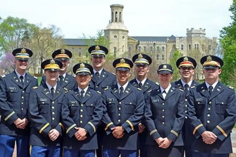 Cadets in front of Blanchard Hall