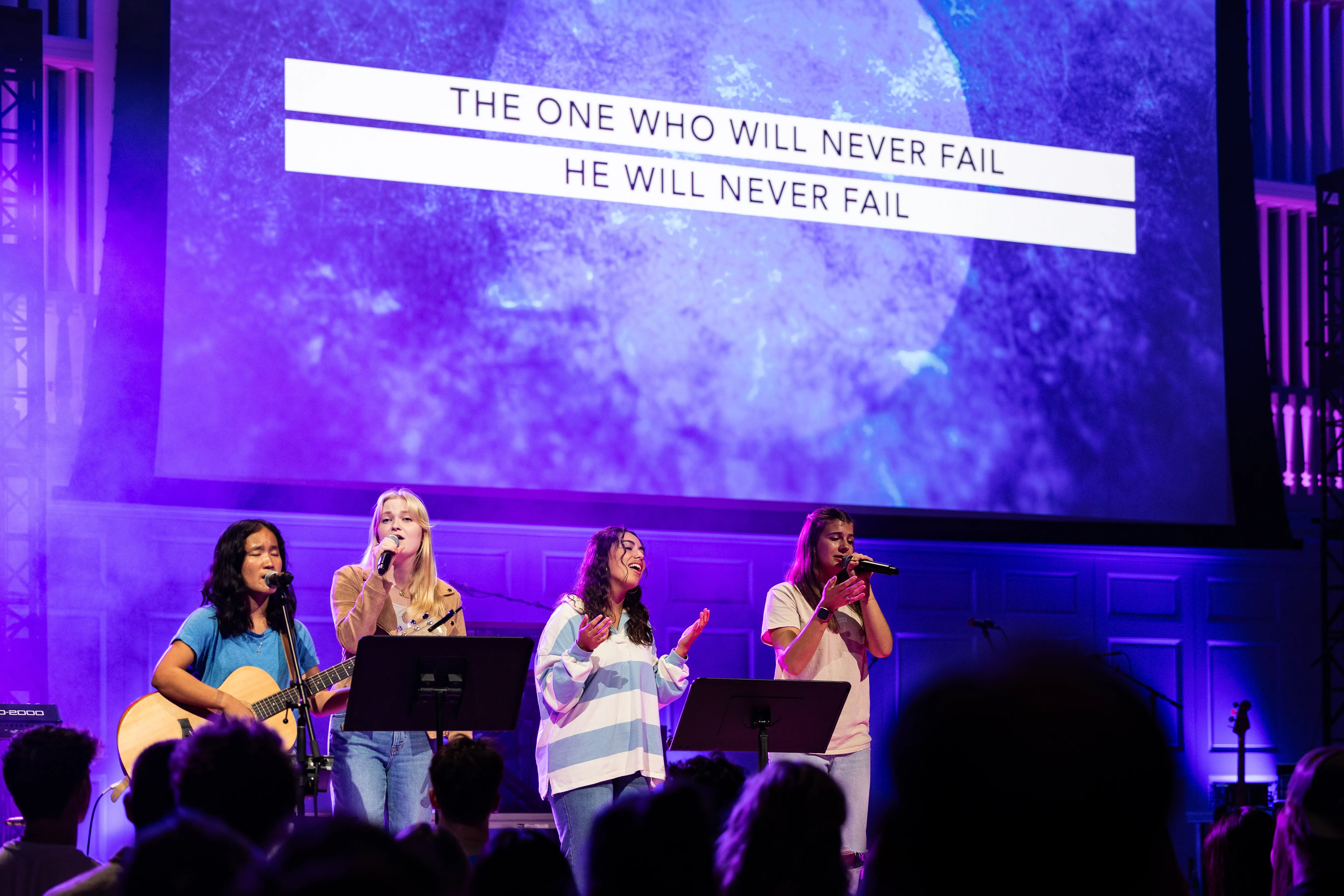 Chapel Band worshipping at Campaign Launch