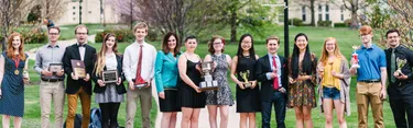 Wheaton College Communication Debate Students with Awards