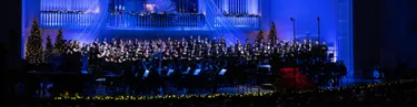 Wheaton College Christmas Festival stage with singers and orchestra 2022