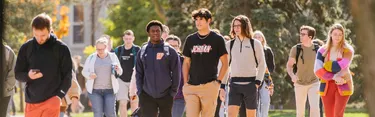 Wheaton Students Walking in Autumn