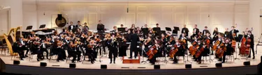 Wheaton College Symphony Orchestra 2024 in Edman with trombonist ignacio del rey