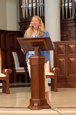 Dr. Jennifer McNut is talking