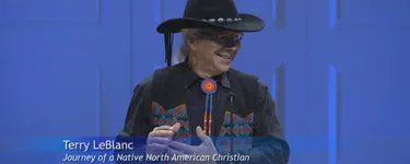 Terry Leblanc speaking in chapel