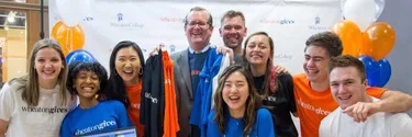 Students with President Ryken at WheatonGives