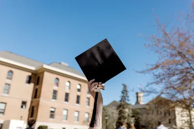 Graduation Cap in Air