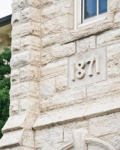 History Marker on outside of Blanchard Hall at Wheaton College