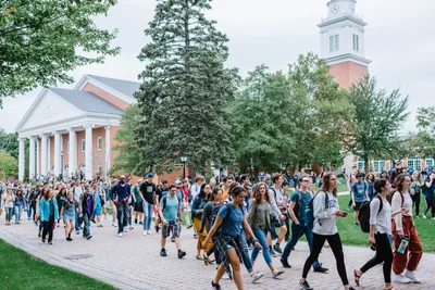 Wheaton Students Walking After Chapel