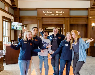 Students in Wheaton Welcoming Center