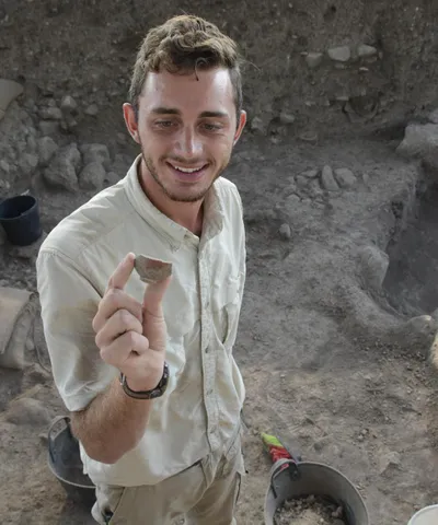 Wheaton Student at Tel Shimron Excavation