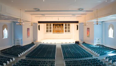 Edman Chapel Interior with Empty Stage