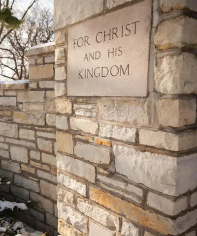Stone Wall with Text For Christ and His Kingdom