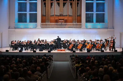 Wheaton College Orchestra performing in Commencement Concert in Edman Chapel
