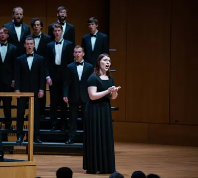Soloist performing in Wheaton College Choral Showcase