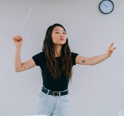 Wheaton Conservatory of Music student Allison Chang conducting