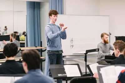 Student teaching Wheaton College Conservatory of Music class