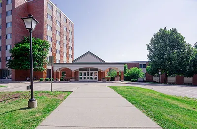 A path leads to a building