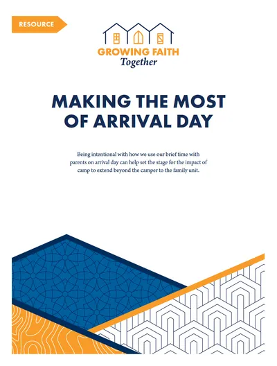 cover of the making the most of arrival day resource