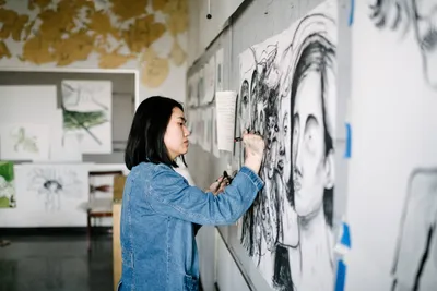 Wheaton arts student at work