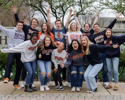 Orientation Committee students in Wheaton Swag 2022