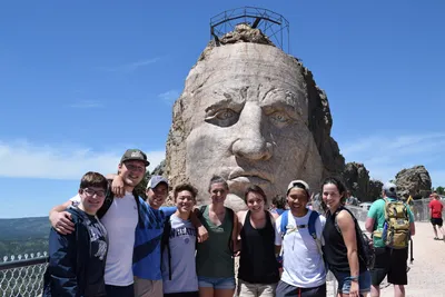 Students at Crazy Horse Statue Black Hills Science Station