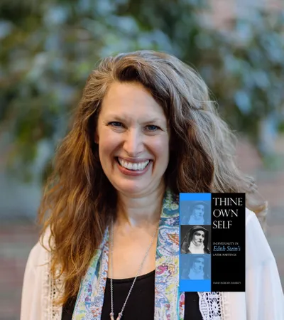 Sarah Borden with her book