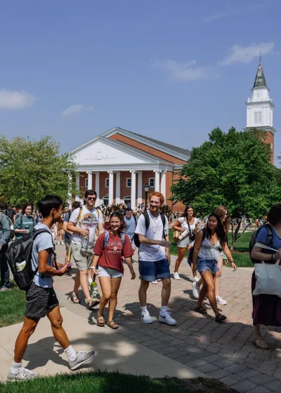 Students leaving Edman on first day of Chapel Fall 2023