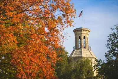 Blanchard Tower with Fall Foliage