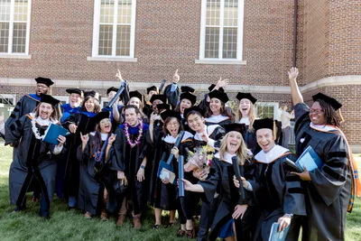 Graduate Students Celebrating After Commencement