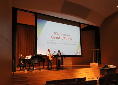 Wheaton College Graduate School Chapel Band in Barrows Auditorium