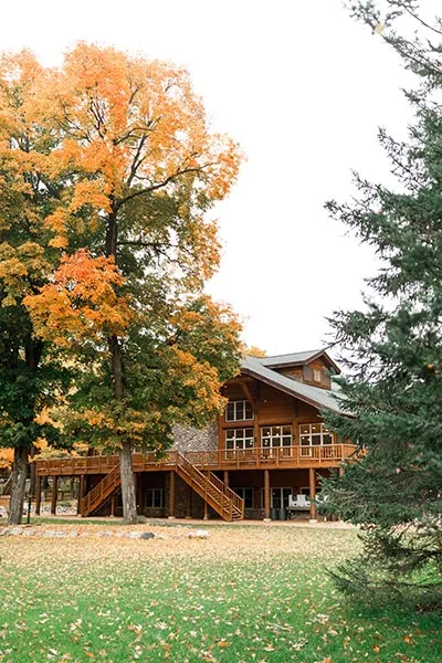 A big house in the woods
