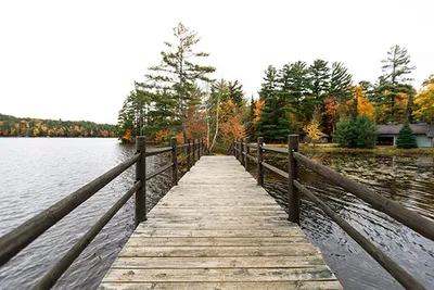 A bridge over a lake