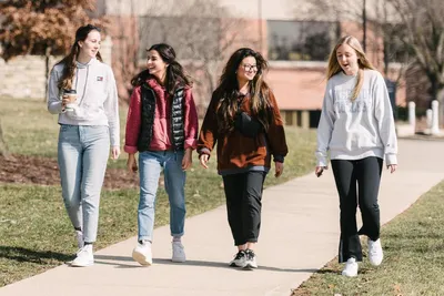 Group of Female Wheaton College Students Walking together