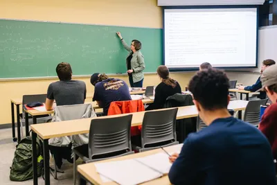 Mary Vanderschoot teaching a math class