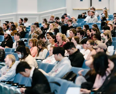 Students engaged in an audience