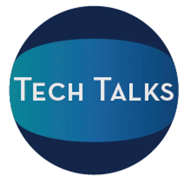 The blue Tech Talk logos