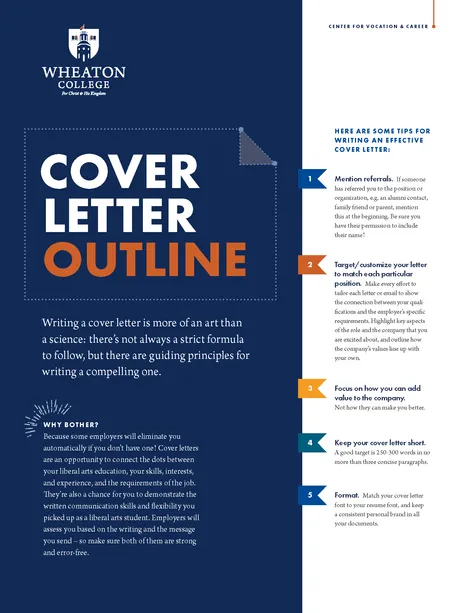 Cover Letter Outline Front Page Image