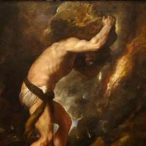 Sisyphus by Titian, Public domain, circa 1548