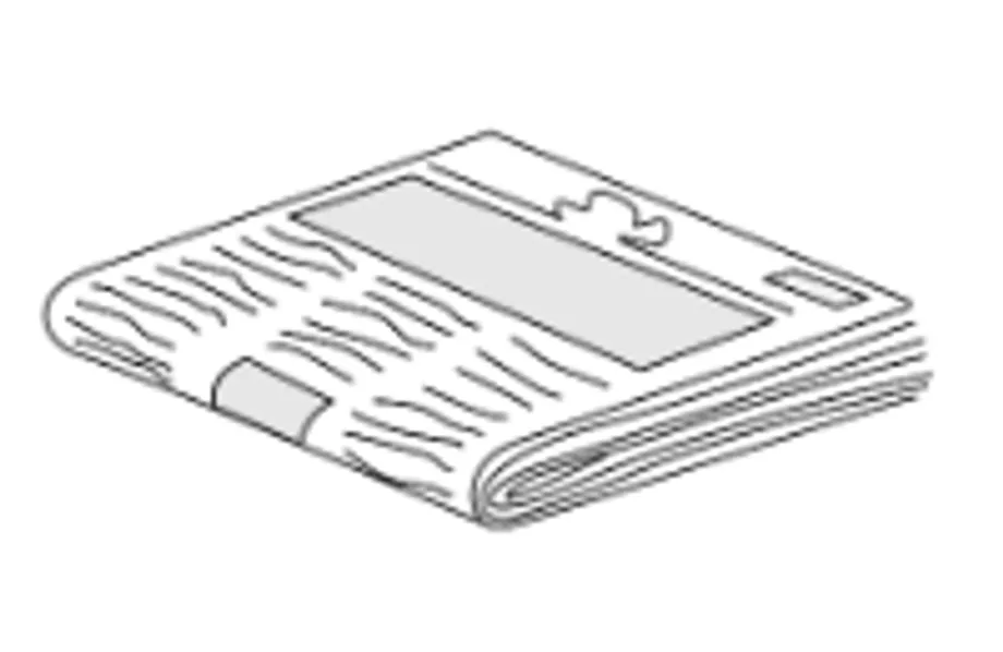 Sketch of a folded newspaper