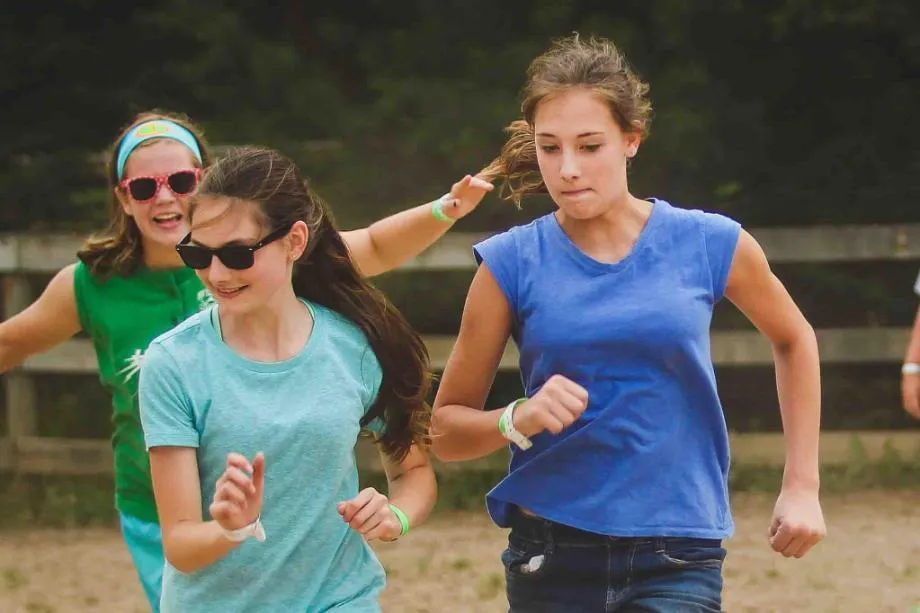 girls running at honeyrock