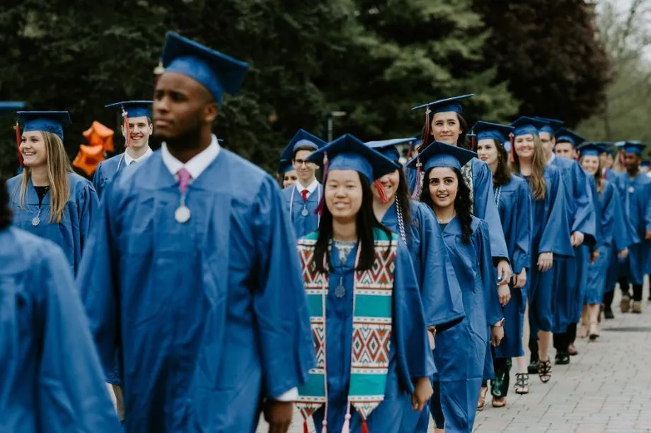 Wheaton College 2019 Undergraduate Students Walking Into Commencement
