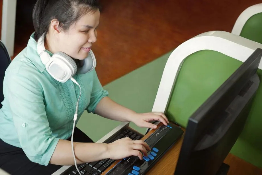 Student Using Assistive Technology