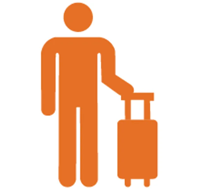 An icon of a person with a suitcase