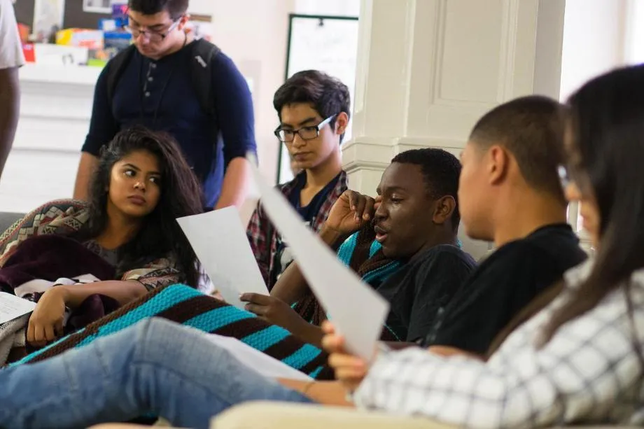 students in a small group together