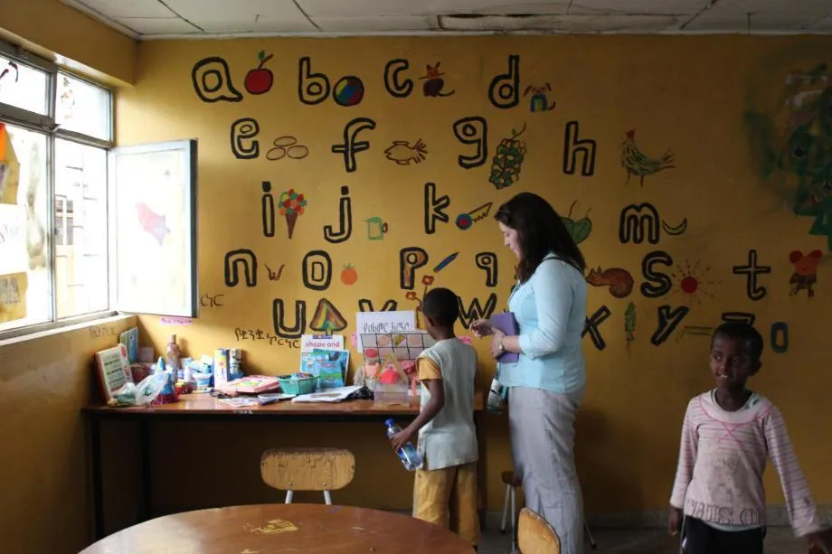 Student in a classroom