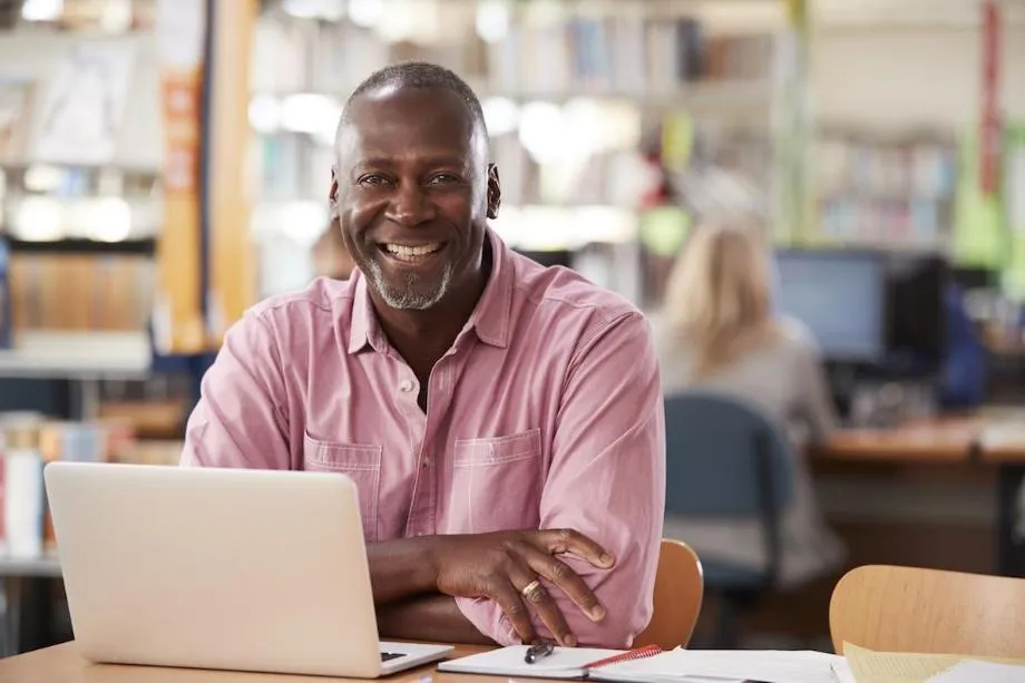 man at a laptop