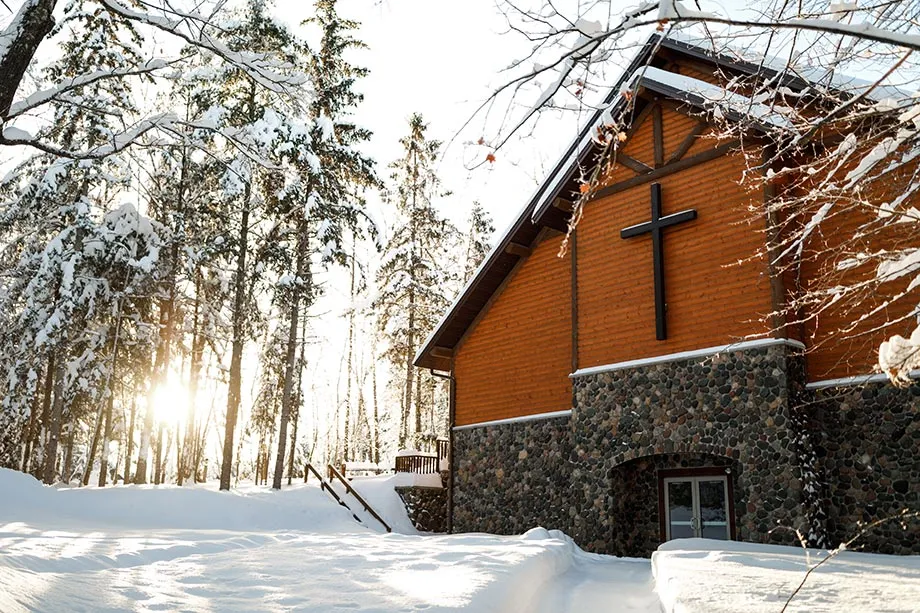A house covered by snow
