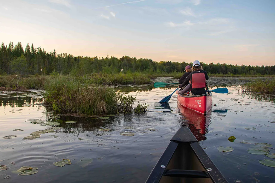 Two People canoeing